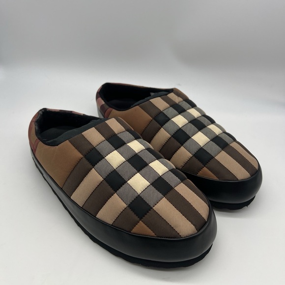 Burberry Brown and Beige Northaven Check Slippers - Picture 1 of 14